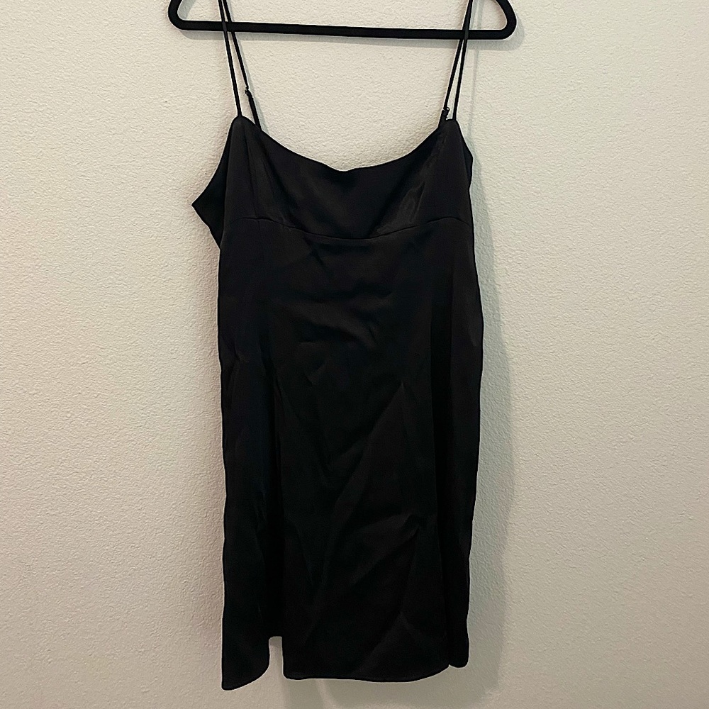 Zara black 90s inspired slip dress NWT